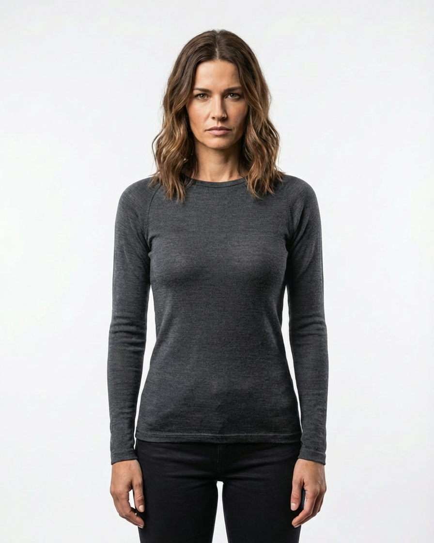 SUPERFINE MERINO LONG SLEEVE CREW WOMENS