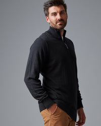 CASHMERE COTTON QTR ZIP KNIT