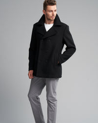 WOOL-BLEND PEA COAT - Wild South Clothing