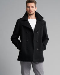 WOOL-BLEND PEA COAT - Wild South Clothing