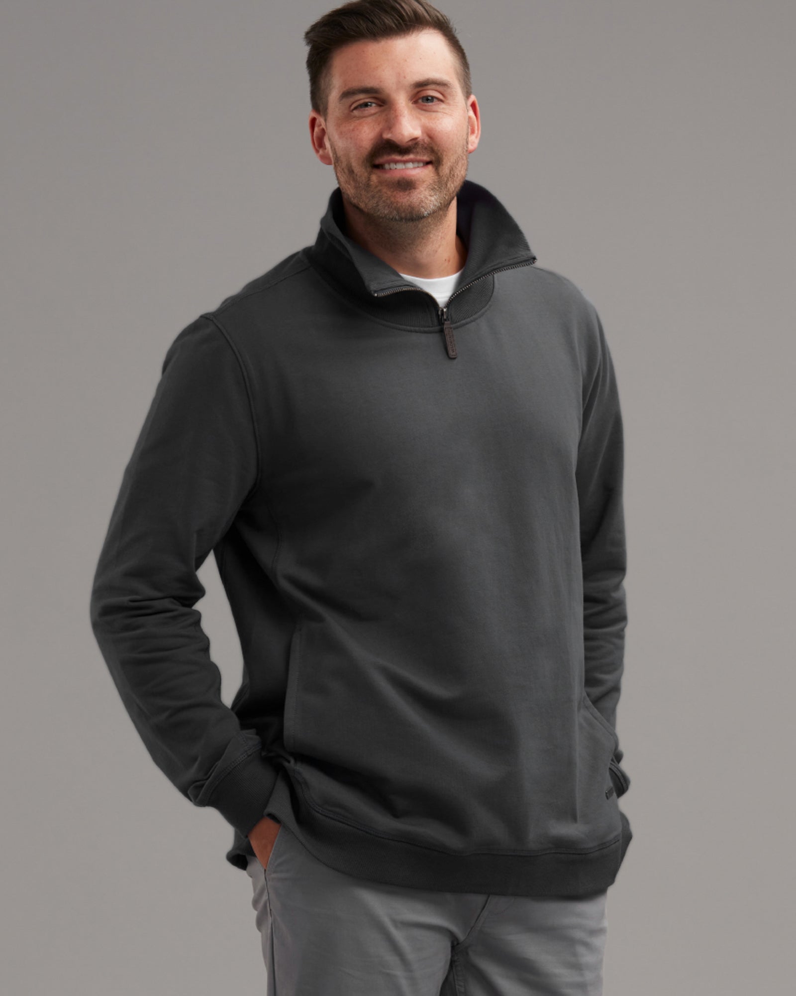 COTTON QTR ZIP SWEATSHIRT - Cotton Stretch Knit - Wild South Clothing