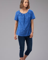 COTTON PLEAT NECK TOP - Wild South Clothing