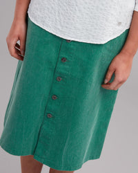 COTTON MIDI BUTTON SKIRT
