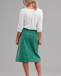 COTTON MIDI BUTTON SKIRT