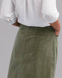 COTTON MIDI BUTTON SKIRT