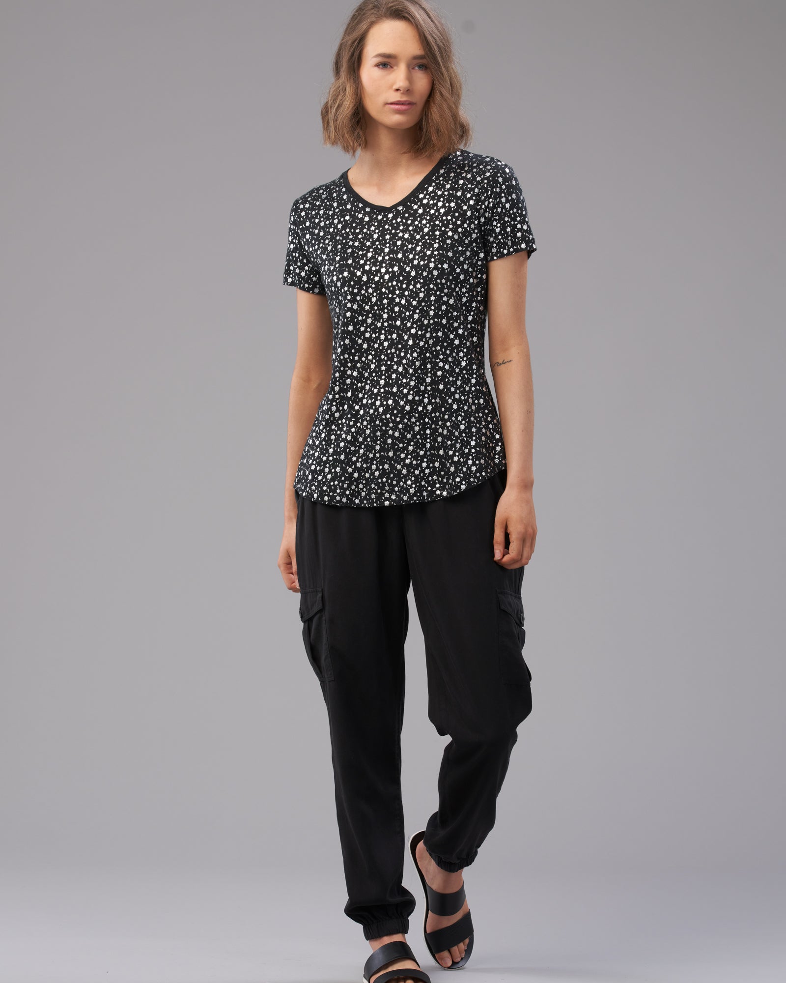 LINEN BLOSSUM FOIL PRINT TEE - Wild South Clothing