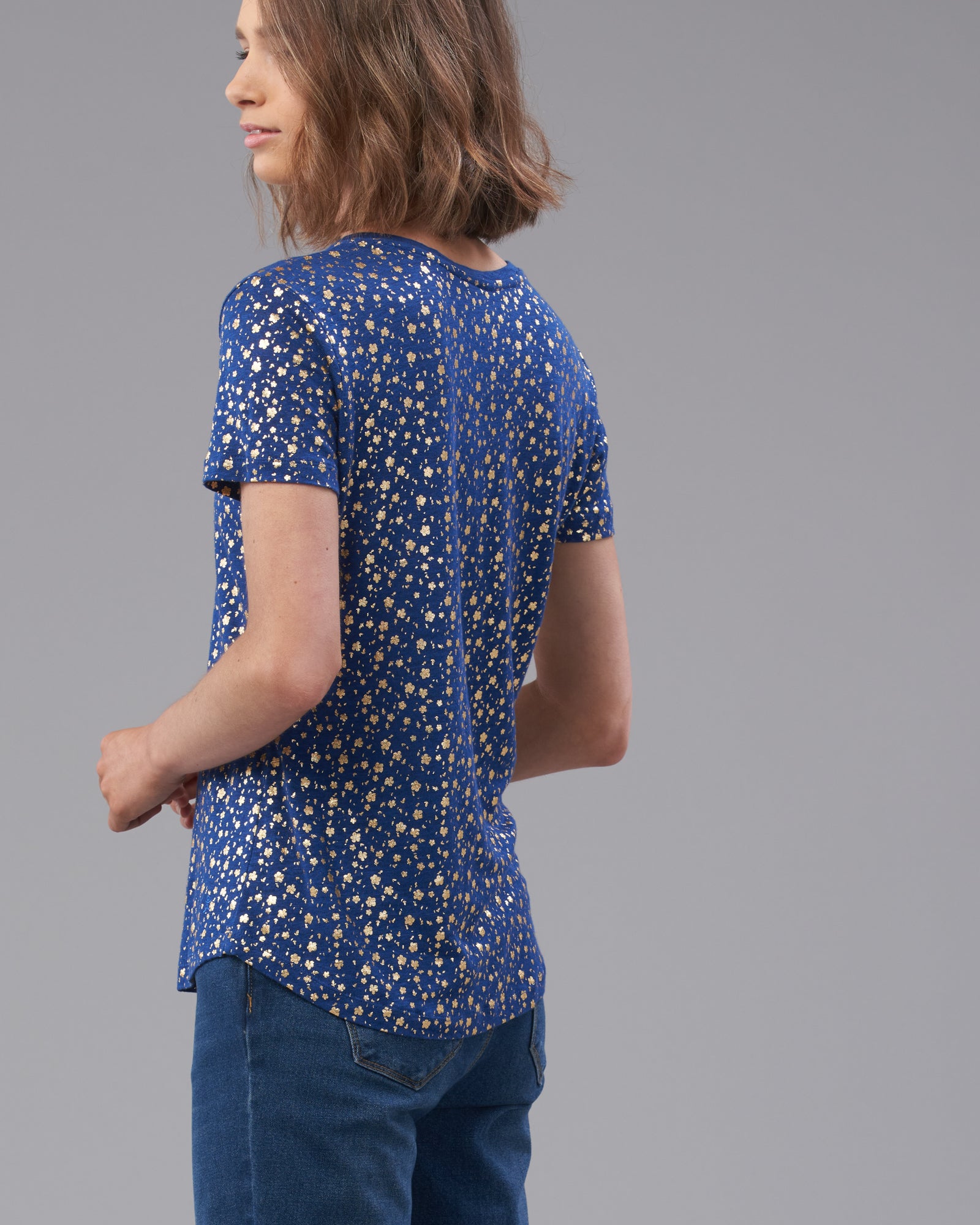 LINEN BLOSSUM FOIL PRINT TEE - Wild South Clothing