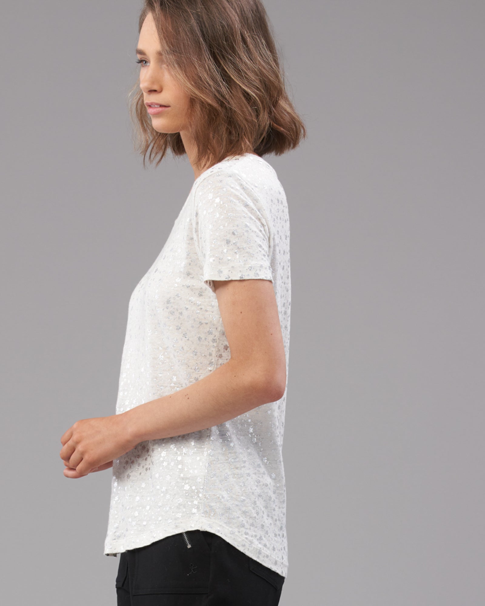 LINEN BLOSSUM FOIL PRINT TEE - Wild South Clothing