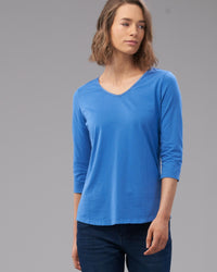 SUPIMA COTTON 3/4VEE SATIN TEE