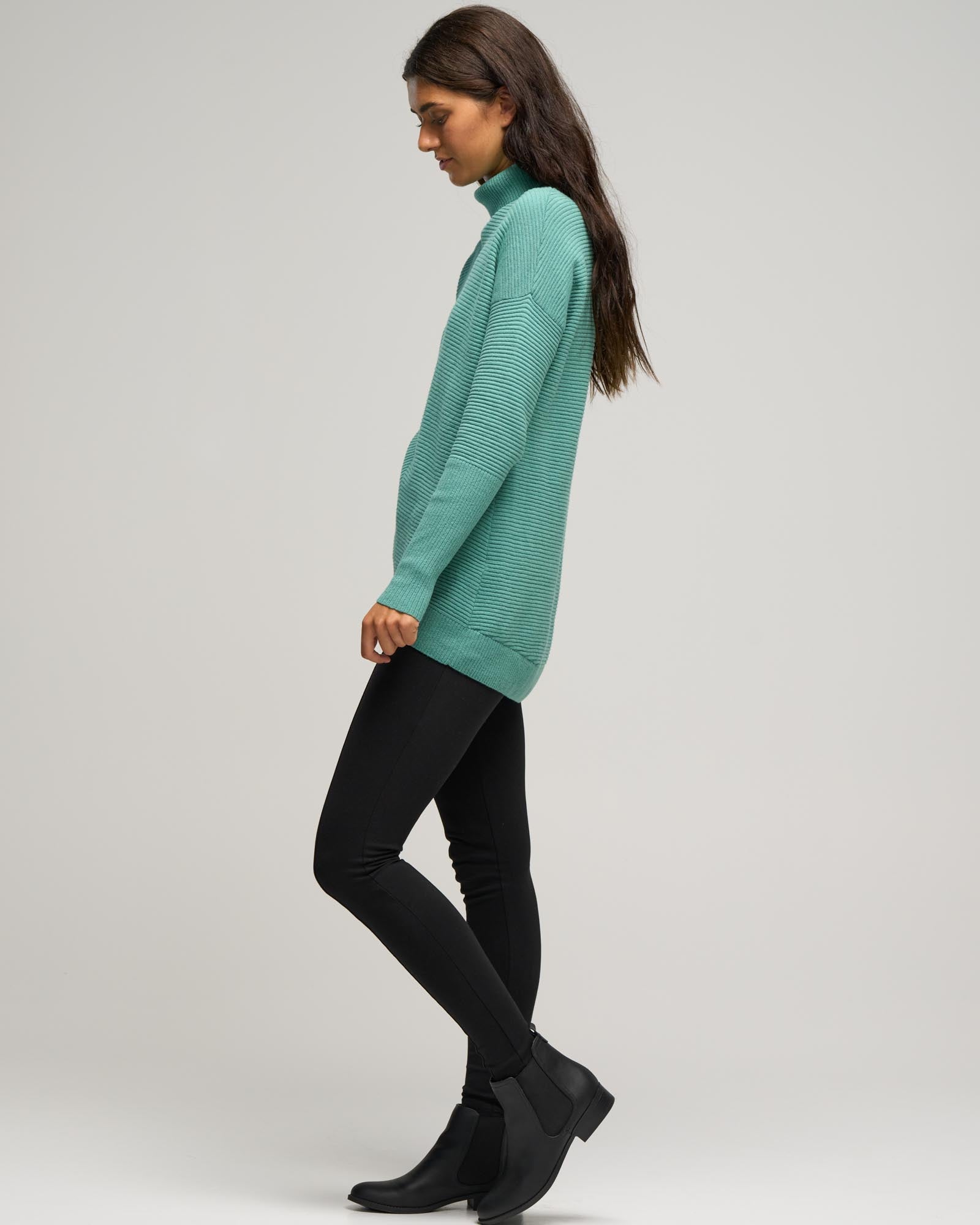 CASHMERE COTTON ROLL NECK