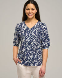 COTTON GATHERED SLEEVE TOP