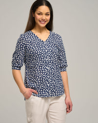 COTTON GATHERED SLEEVE TOP