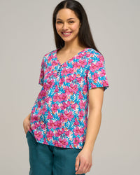 COTTON VEE BUTTON TOP