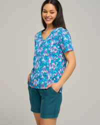 COTTON VEE BUTTON TOP