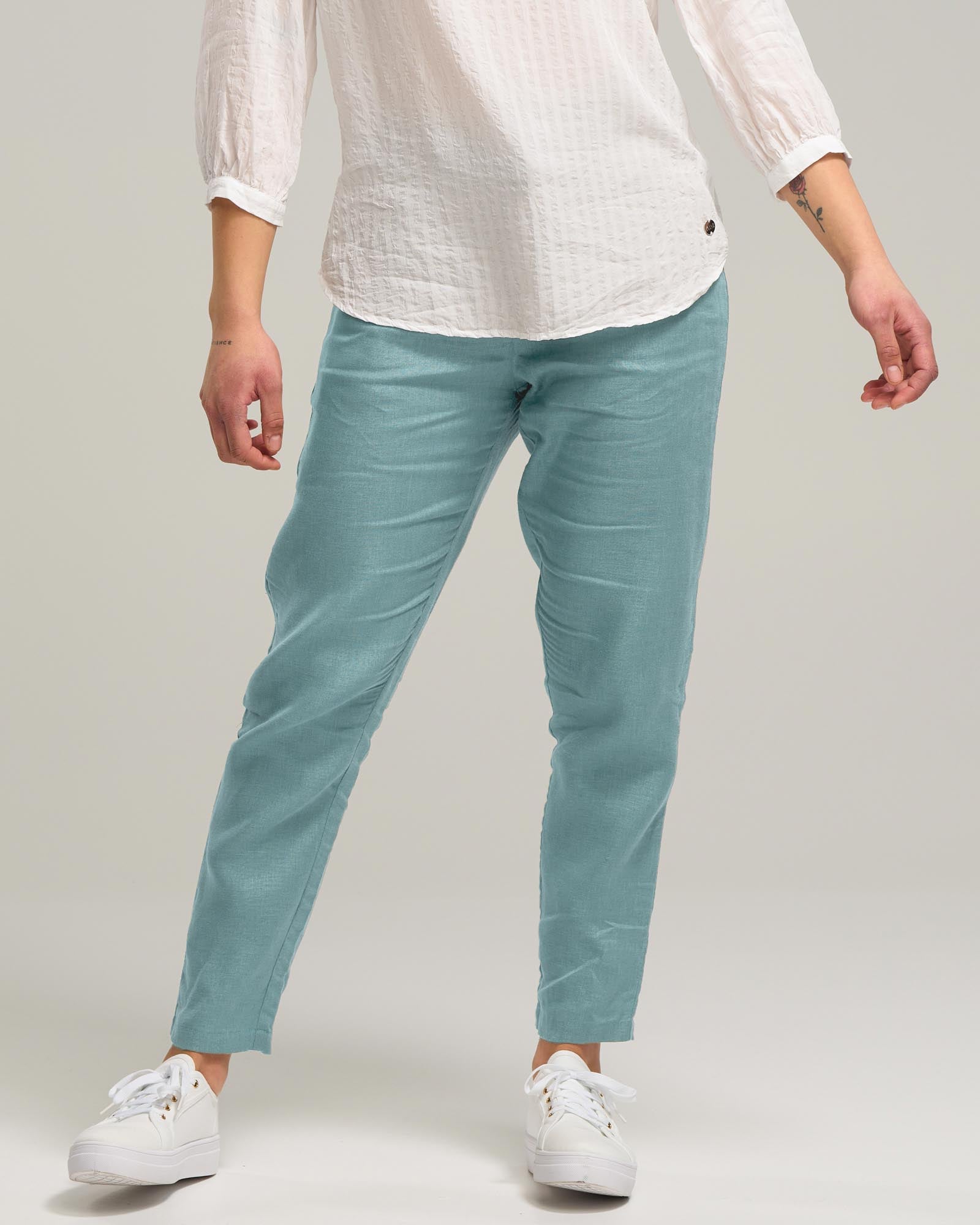 LINEN TIE WAIST PANT