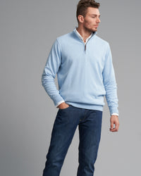 CASHMERE COTTON QTR ZIP KNIT