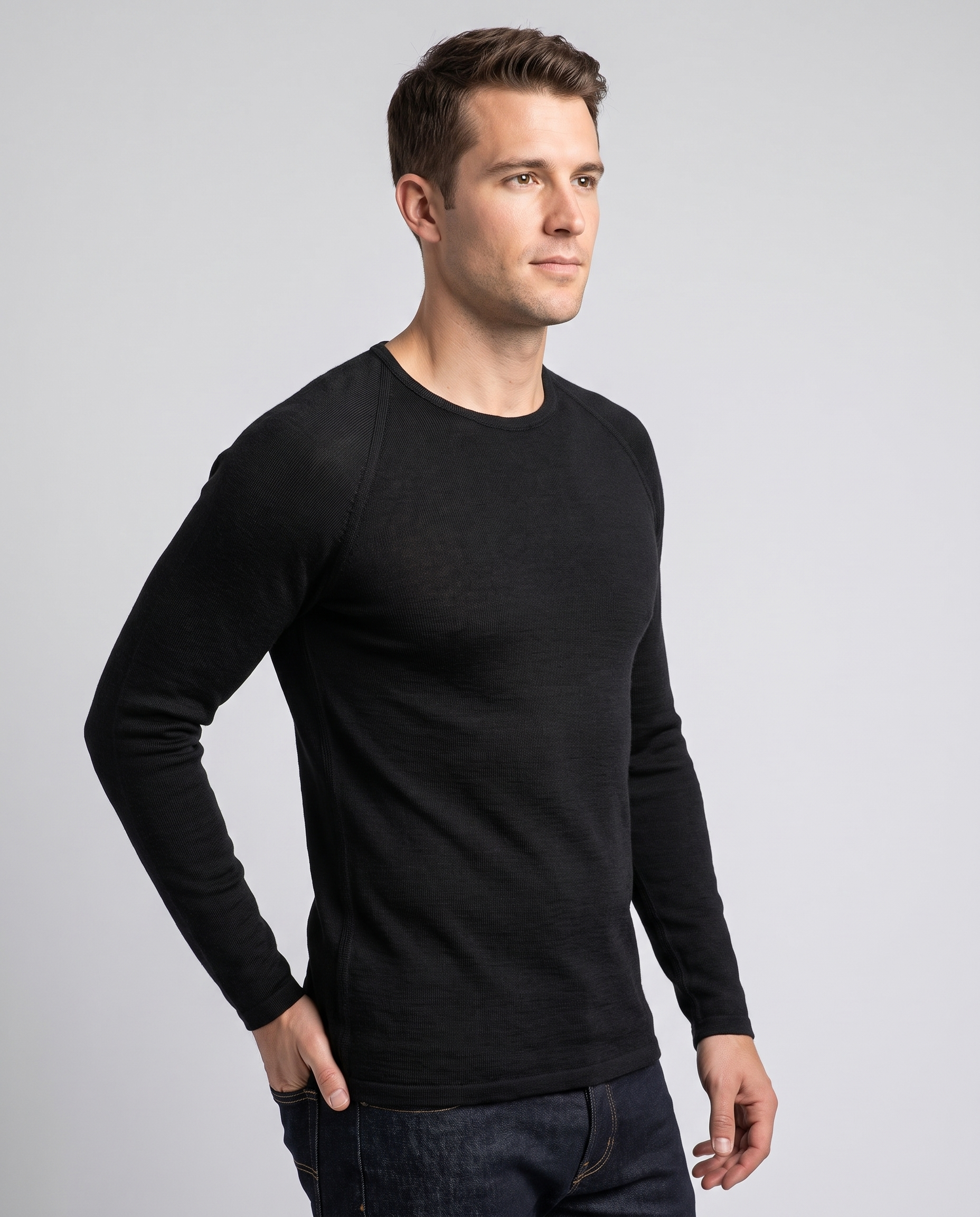 SUPERFINE MERINO LONG SLEEVE CREW MENS