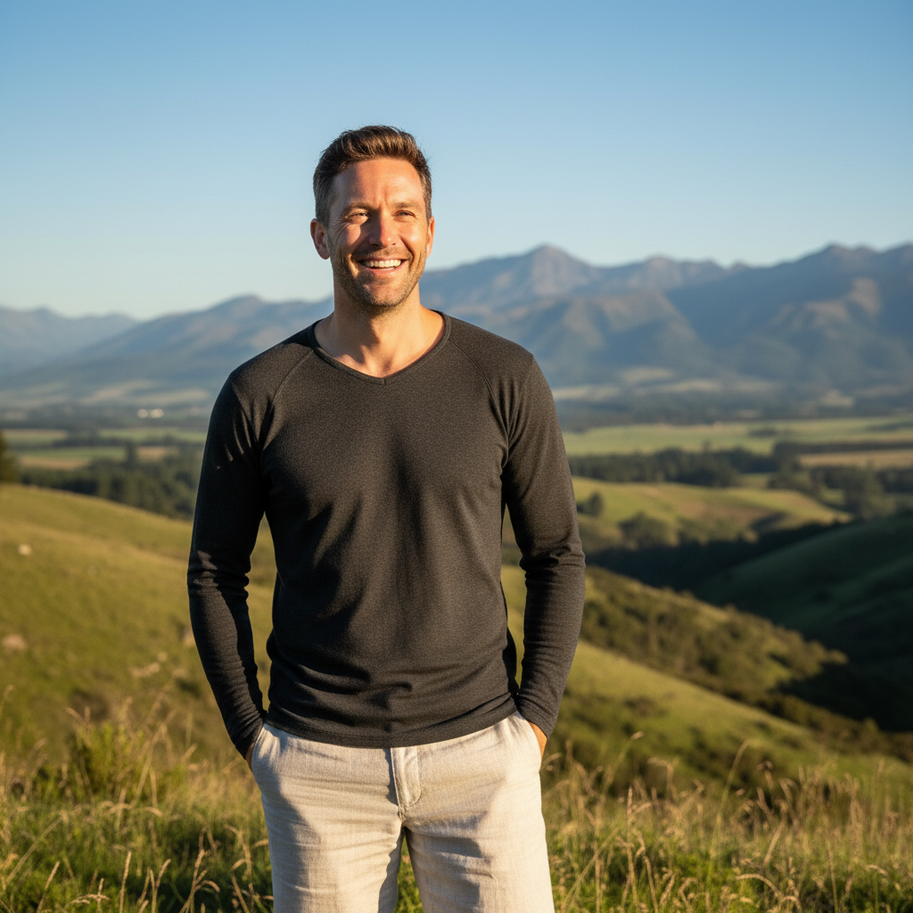 SUPERFINE MERINO LONG SLEEVE VEE MENS