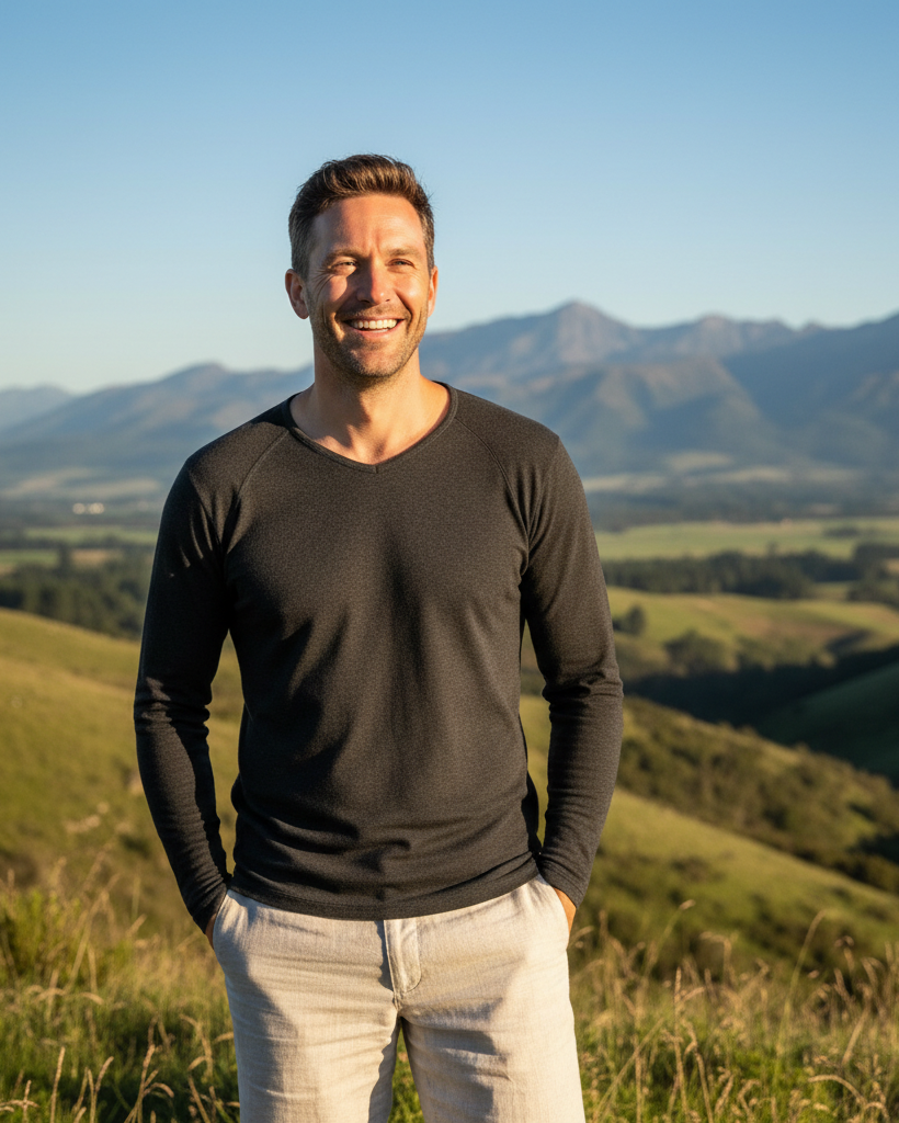 SUPERFINE MERINO LONG SLEEVE VEE MENS