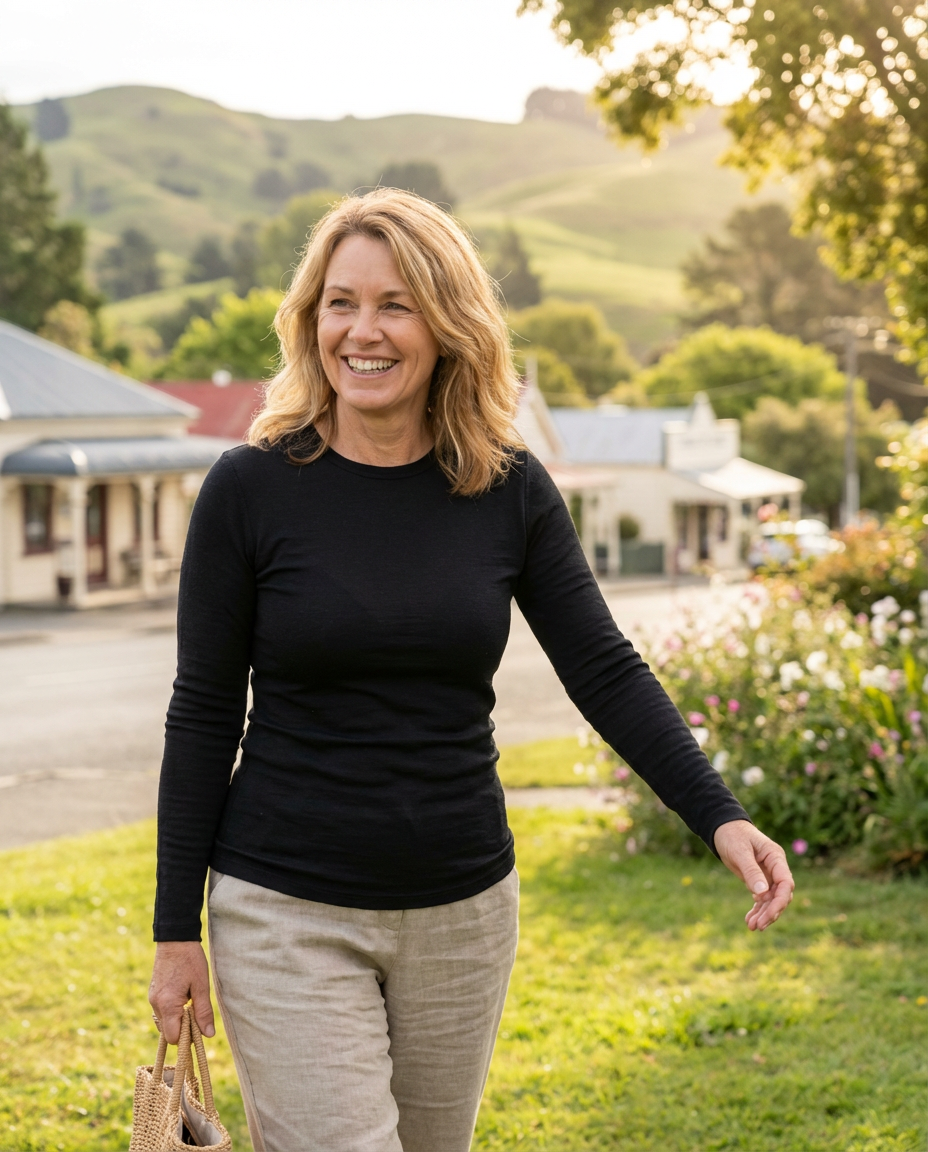 SUPERFINE MERINO LONG SLEEVE CREW WOMENS