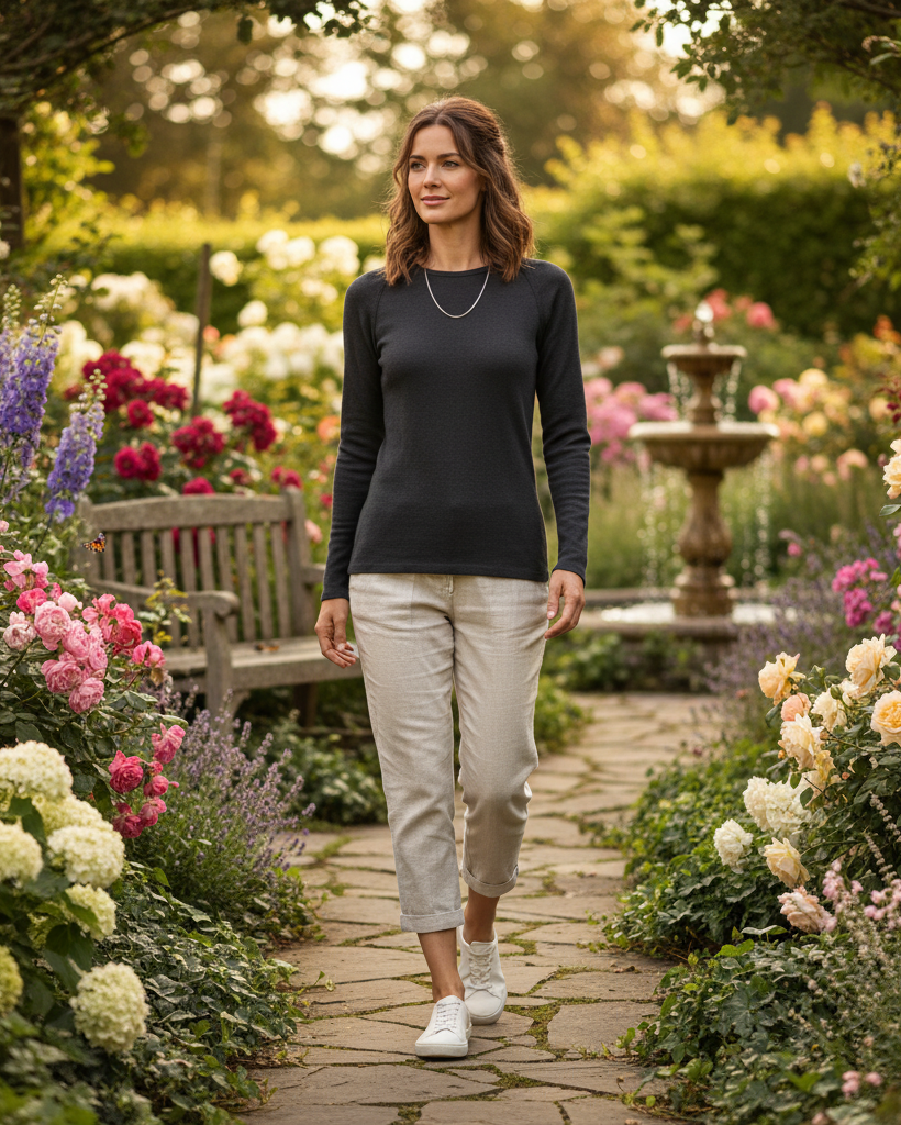 SUPERFINE MERINO LONG SLEEVE CREW WOMENS