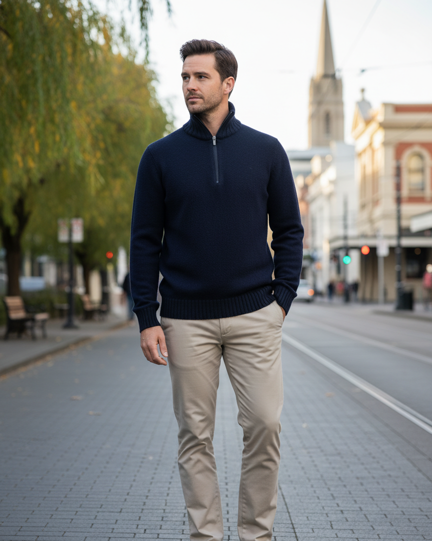 NZ LAMBSWOOL QTR ZIP