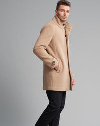 WOOL-BLEND RIB COLLAR COAT - Wild South Clothing