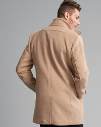 WOOL-BLEND RIB COLLAR COAT - Wild South Clothing