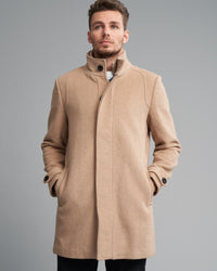 WOOL-BLEND RIB COLLAR COAT - Wild South Clothing
