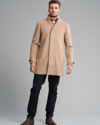 WOOL-BLEND RIB COLLAR COAT - Wild South Clothing