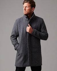 WOOL-BLEND RIB COLLAR COAT - Wild South Clothing