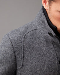 WOOL-BLEND RIB COLLAR COAT - Wild South Clothing