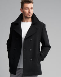 WOOL-BLEND PEA COAT - Wild South Clothing