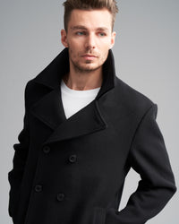 WOOL-BLEND PEA COAT - Wild South Clothing