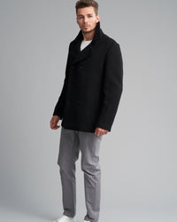 WOOL-BLEND PEA COAT - Wild South Clothing