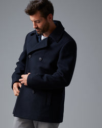 WOOL-BLEND PEA COAT - Wild South Clothing