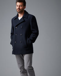 WOOL-BLEND PEA COAT - Wild South Clothing