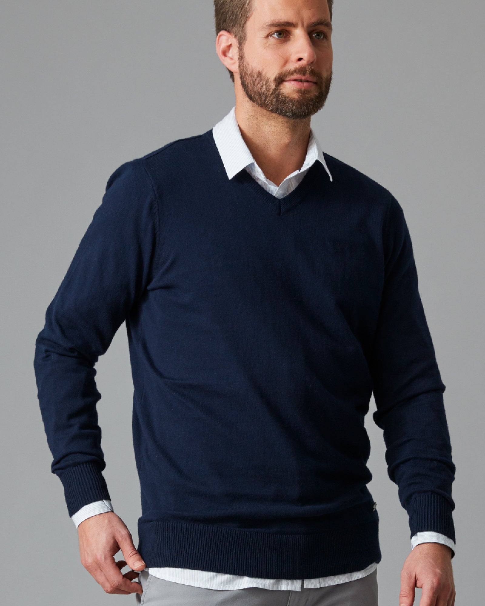 CASHMERE COTTON VEE NECK KNIT - Wild South Webstore