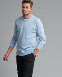 CASHMERE COTTON VEE NECK KNIT - Wild South Webstore