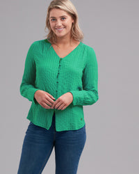 VISCOSE LYOCELL STRIPE BLOUSE - Wild South Clothing