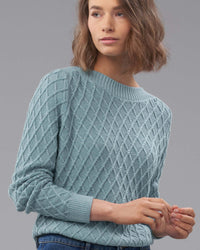 COTTON BOAT NECK CABLE KNIT - Wild South Clothing