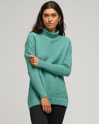 CASHMERE COTTON ROLL NECK