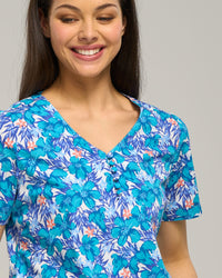 COTTON VEE BUTTON TOP